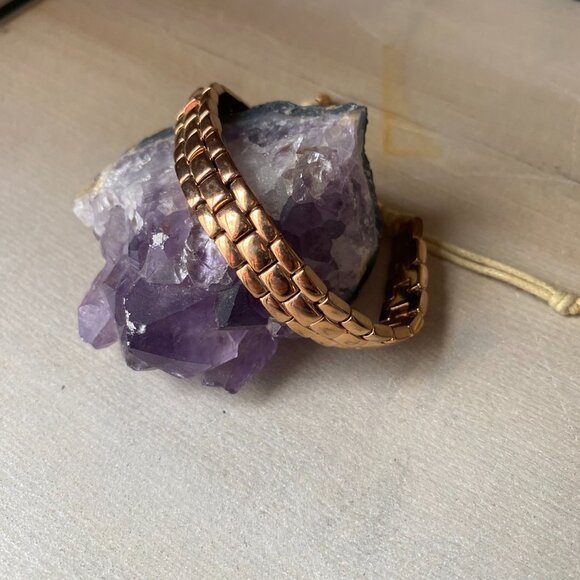 Michael Kors Rose Gold Tone Adjustable Watch Link Style silk corded bracelet - Picture 5 of 15